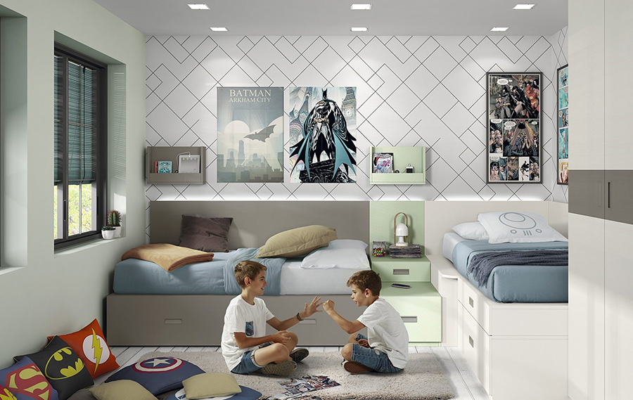 ایده دکوراسیون و طراحی اتاق مشترک برای دختر و پسر